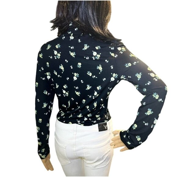 (5 for $25) H&M Black & Yellow Jersey Turtleneck Top NWOT - Picture 6 of 8